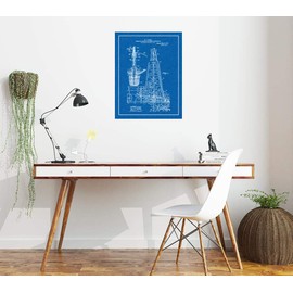 Combination Standard and Hydraulic Drilling-rig Patent Print Blueprint with Border (5" x 7") M12426