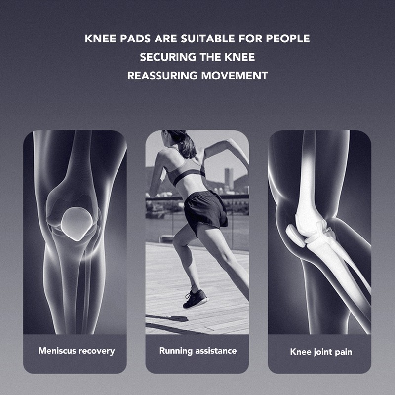 7611 Sports Kneepad Black Breathable Knee Compression Sleeve Adjustable Compression