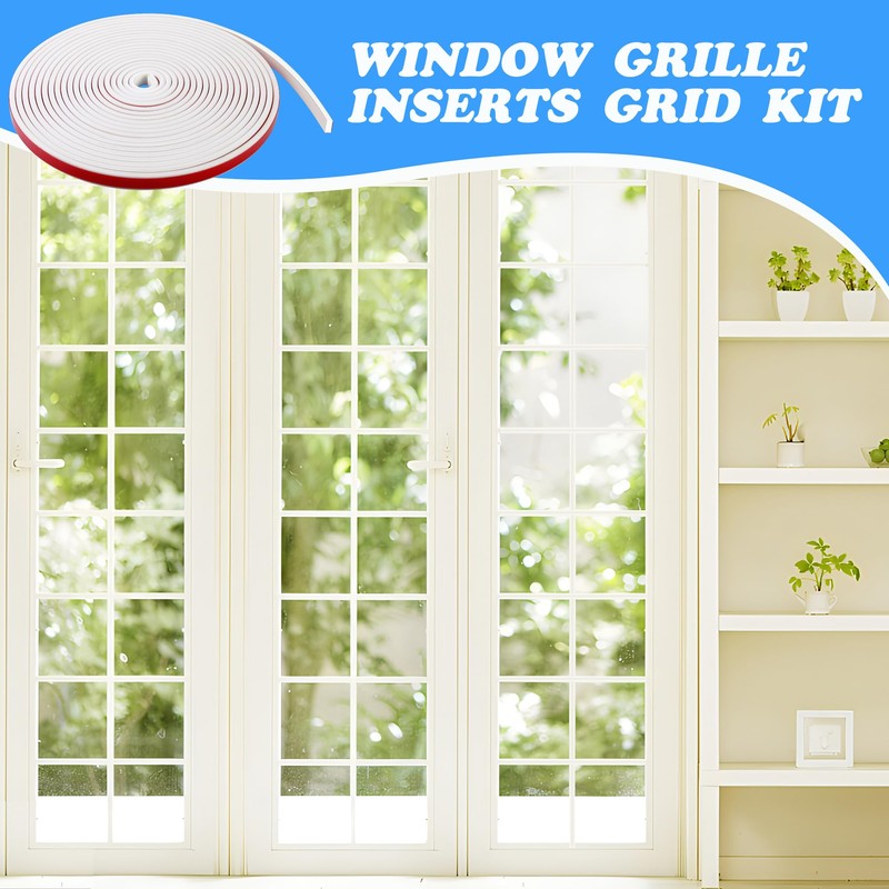 moonoom 33 Ft Window Grille Inserts Grid Kit- PVC Self-Adhesive