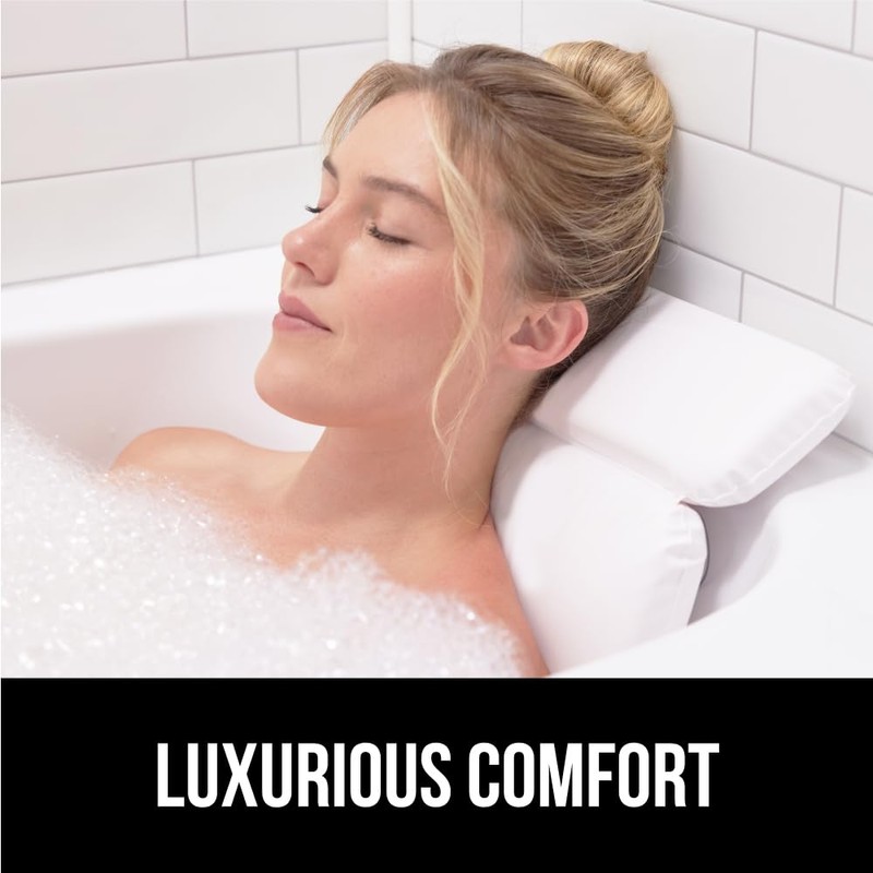 GORILLA GRIP Bath Pillow for Tub, Headrest for Neck and