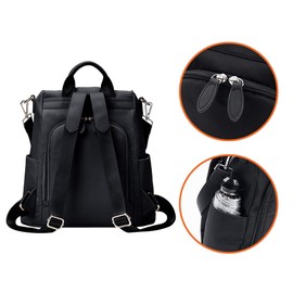 KALIDI Women's Backpack Waterproof School Bags Anti-Theft Shoulder Bag Vintage Backpacks Daypack School Backpack Shoulder Bags Handbags PU Leather for School Travel Work, black, vintage