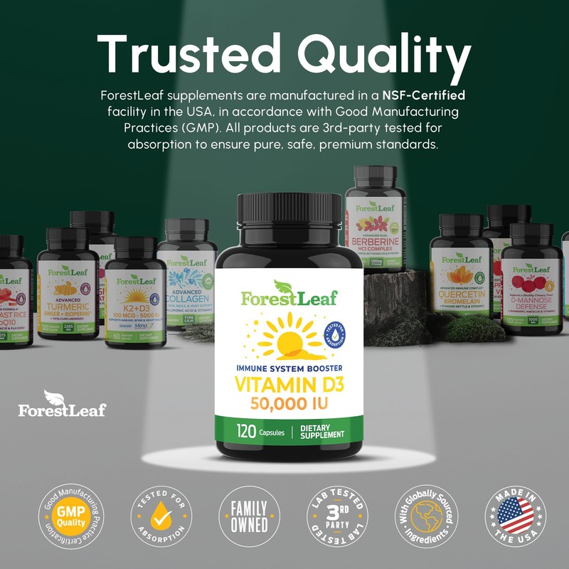 ForestLeaf Vitamin D3 50,000 IU | VIT D - Kosher