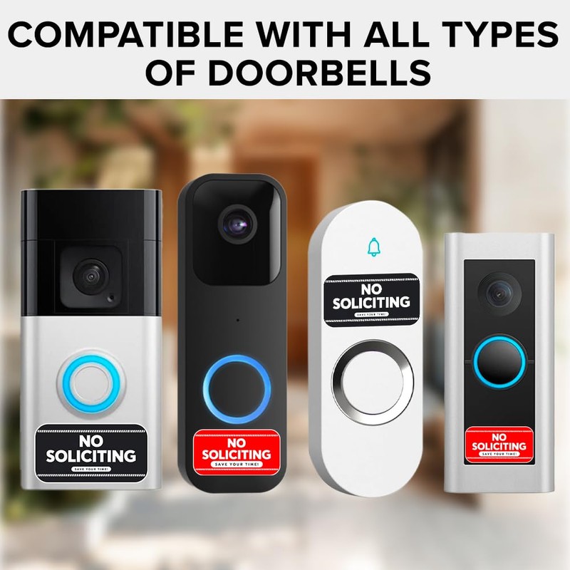 6 in Pack No Soliciting Signs for Doorbells and House
