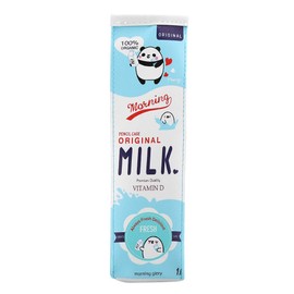 Fdit 3-Coloured Cartoon Milk Carton Stationery Bag, Waterproof PU, Large Capacity Pencil Case, Storage Bag