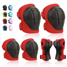 S.K.L Knee Pads for Kids Protective Gear Knee and Elbow Pads with Wrist Guards 2-8 Years Toddler Boys Girls for Skating Cycling Balance Bike Rollerblading Scooter
