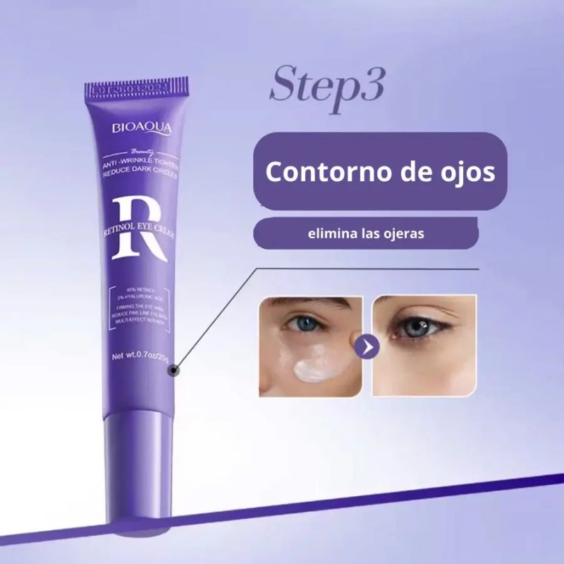 Kit De Cuidado Facial Retinol Hidratante 3 Piezas