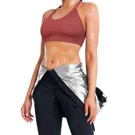 Junlan Sauna Suit Women Waist Trainers for Women Belly Fat Full Body Sauna Sweat Suit(Silver,Medium)