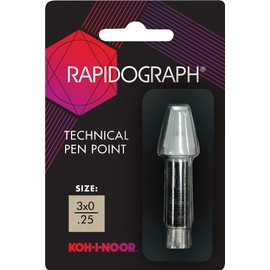 Koh-I-Noor Rapidograph Stainless Steel Replacement Point.25mm, 1 Each (72D.ZZZ),Black