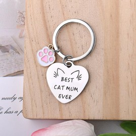 Cat Mum Birthday Gifts for Girls Women Best Cat Mom Keyring Gift for Cat Mums Keychain Gifts for Cat Lover Owner Cat Themed Gifts for Girlfriend Cat Mummy Mothers Day Gifts for Cat Mama Bestie