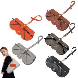 YZDZSW Soft Leather Sunglasses Bag, 5 PCS Eyeglass Bags with Lanyard, Sunglasses Case, Portable Slim Glasses Case Sunglasses Storage Holder for Women Men
