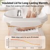 Collapsible Foot Bath Tub with Long Handle Foot Brush, Foldable