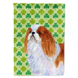 Caroline's Treasures SS4438GF English Toy Spaniel St. Patrick's Day Shamrock Portrait Garden Flag Mailbox Flag Decorative Yard Flag Banner Outside Patio Artwork Yard Flower Beds, Garden Size, Multico