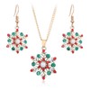 Christmas Rhinestone Necklace Earring Sets for Women Snowflake Jewelry for