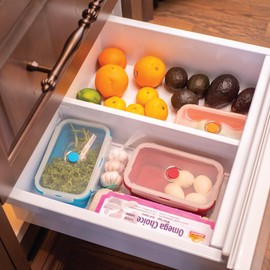 Flat Stacks Collapsible Storage Containers | Set of 4 Square Silicone Food Storage Containers | BPA Free | BPS Free | Dishwasher, Freezer, and Microwave Safe | Save Space in your Container Drawer!