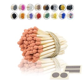2” Inch Long Wooden Refill Matchsticks with Strike Stickers - Safety Matches Wholesale Bulk Loose by Chandler Studio (Orange, 100 Pieces)