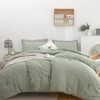 Haowaner Soft Sage Comforter Set Queen, 3 Pcs Sage Green
