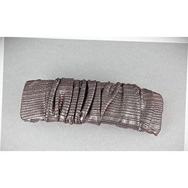 Perfect Hairstyle with Our Hair Accessories - Copper Barrette Scrunched Metallic Shiny Fabric Rectangle Hair Clip 3.75" Long Fashionable Hair Accessory Hair Jewelry Accessories for Lady Women