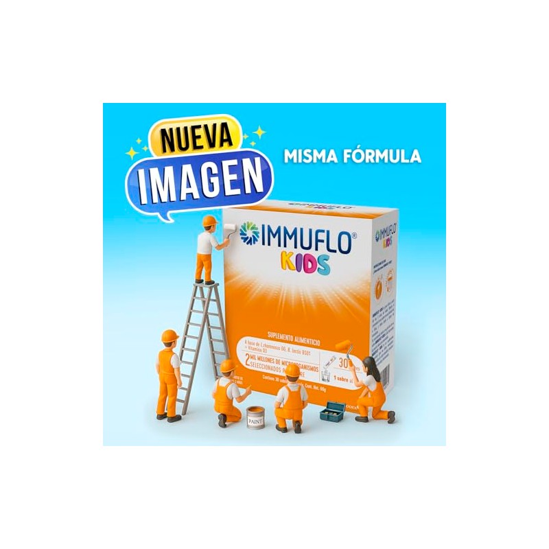 IMMU-FLO® KIDS Suplemento Alimenticio a base de L. rhamnosus GG,