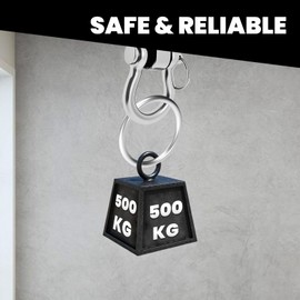 DAOOZHU Pack of 2 Heavy Duty 180° Rotatable Swing Hooks Made of Stainless Steel, Ceiling Hooks Heavy Duty with 500 kg Load Capacity, for Swing, Hanging Chair and Sandbag