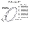 Bestyle Women's 925 Silver Ring Size J to Z, Sterling