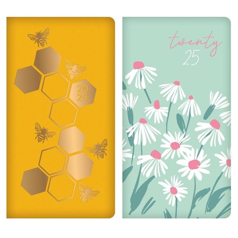 2025 Hardcover Diary Slim Planner Week To View Daisy Honeycomb