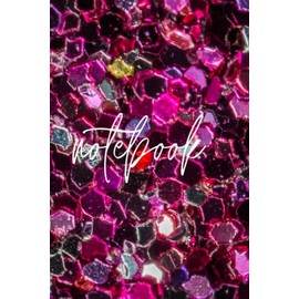 Chunky magenta glitter notebooks: 6x9 lined paperback notebook with glitter cover