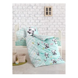 paradise RANFORCE 100% Cotton Baby Bedding, Panda Themed Duvet Cover Set, Crib Bedding for Baby Girls