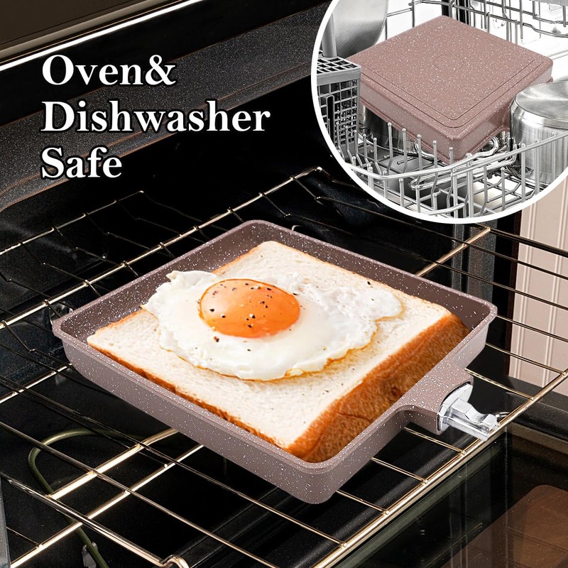 AIKENBBKK Ceramic Nonstick Tamagoyaki Pan, Large Japanese Omelette Pan Egg