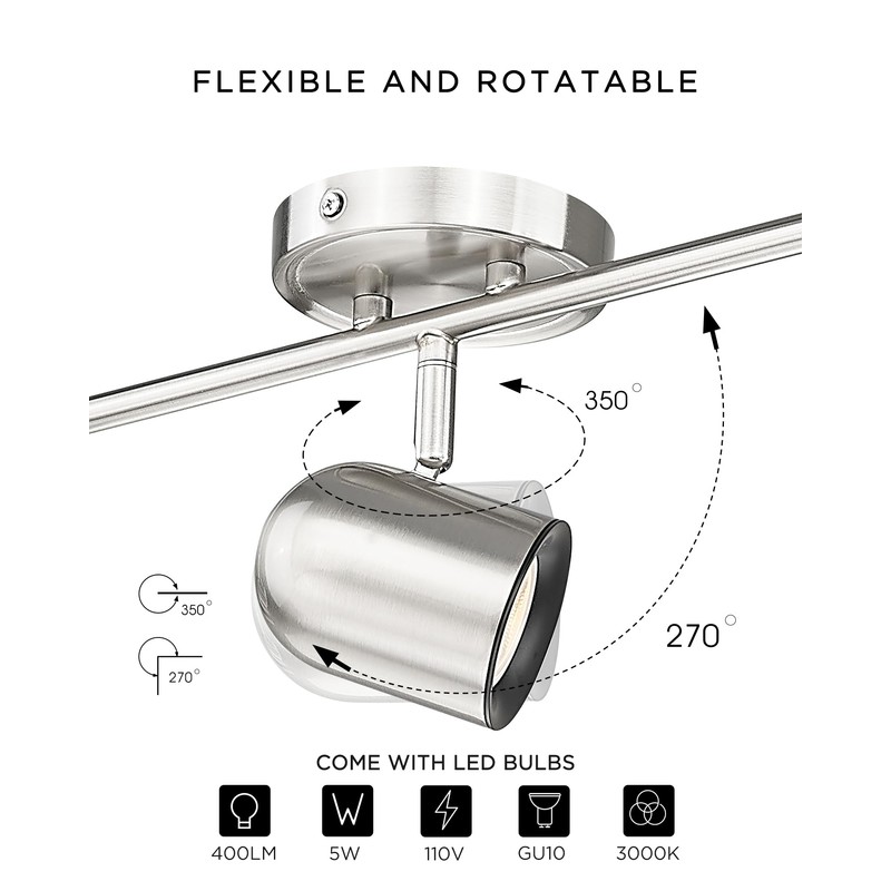 FEMILA 43" Track Light, Brushed Nickel LED Track Lighting Fixtures