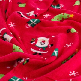Celebright Christmas Fleece Throw - Large 50 x 60 Inch (127 x 152cm) Fluffy Microfiber Blanket Throw Over for Bed, Sofa, Couch - Plush Snuggly Cosy Winter Warmer - Santa Red Pattern
