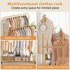 Laiensia Double Rods Garment Rack with Wheels, Clothing Rack for