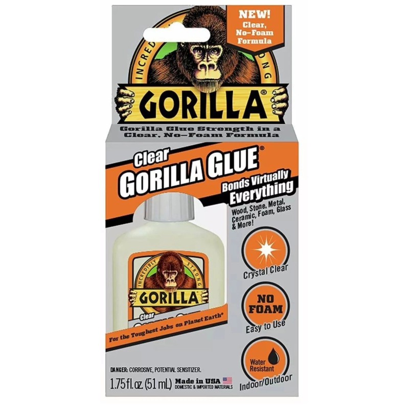 Gorilla 🦍 Gorilla Clear Glue, 1.75 ounce Bottle, Clear Glass