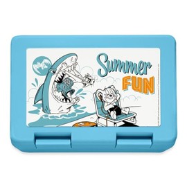 Spreadshirt Tom and Jerry Summer Fun with Shark Lunch Box, One Size, Sapphire Blue