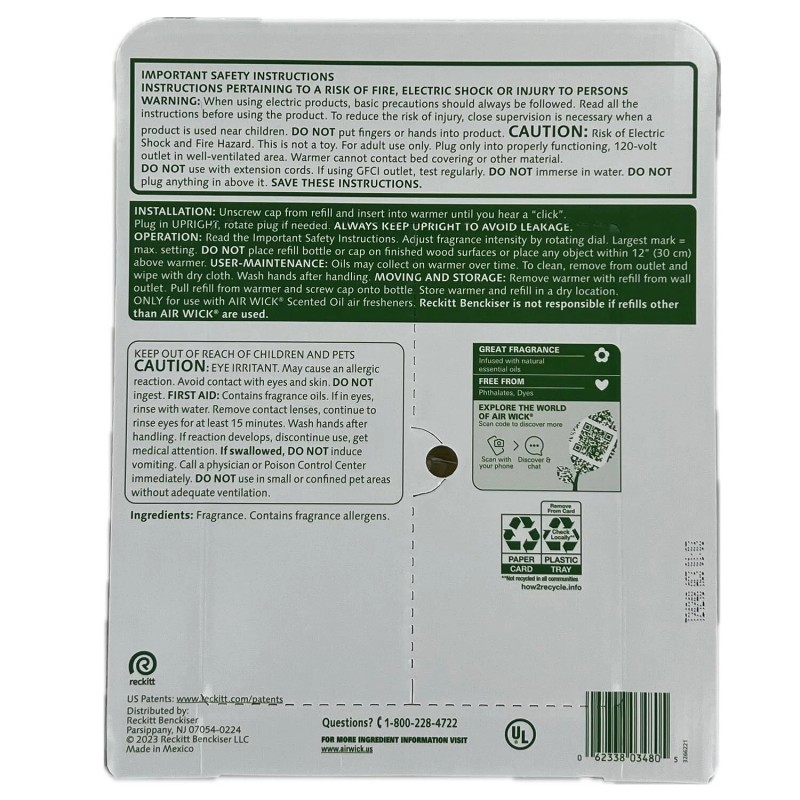 Airwick Essential Oils Air Freshener, 1 Unit & 9 Refills