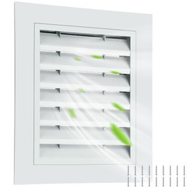 Gisafai 10" x 12" Gable Vent Aluminum Alloy Wall Vents Shed Attic Vent with Screen Return Air Grill with Screws for Exterior Door Wall Attic House Ventilation (White)