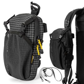 HIMIMI Men's Smartphone Pouch, Shoulder Bag, Backpack, Attachment, Carabiner, Holds 2 Smartphones, Fits Up To 6.5 Inches, Easy To Put In And Take Out, Lightweight, Waterproof Zipper, Durable, For