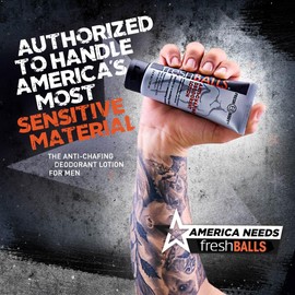 Fresh Body FB Fresh Balls Deodorant for Men: Anti Chafing Ball Cream to Powder for Men's Groin, Private Parts | Comfort Lotion is Aluminum-Free & Talc-Free, 3.4 oz