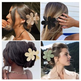 6PCS Flower Hair Clips Women, Large Claw Clips for Women Thick Hair, Non Slip Strong Hold for Women Thin Hair Girls Gifts (Mixed-B)