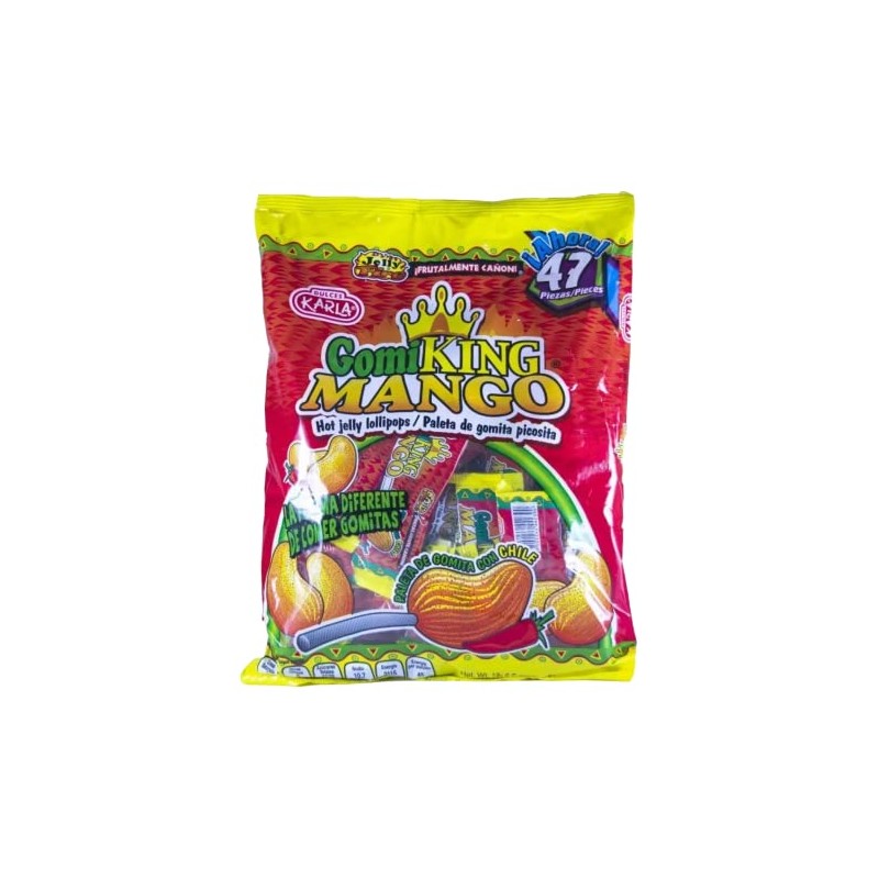 Paletas de gomita enchilada sabor mango (GomiKing Mango 47 Pz)