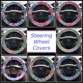Designer Lilly Fabric steering wheel cover