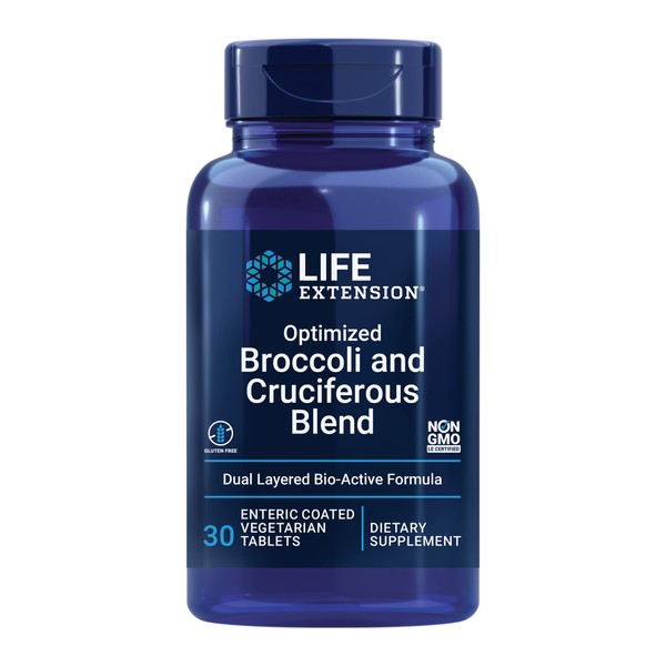 Life Extension Optimized Broccoli & Cruciferous Blend – Broccoli Seed, Rosemary, Cabbage Extract Green Vegetable Food Supplement - Gluten-Free, Non-GMO, Vegetarian – 30 Tablets
