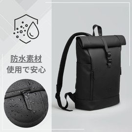 GASTON LUGA Gaston Luga Rullen Backpack Rucksack for 13 inch 16 inch Laptop, Vegan Leather, Scandinavian Design, Sweden, Black