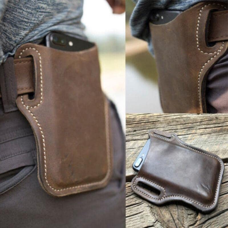 Men's Belt Clip Loop Holster Waist Bag Leather Pouch Cover