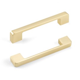 Haliwu 10 Pack Brushed Gold Cabinet Pulls, Gold Cabinet Handles, Brass Cabinet Pulls Gold Drawer Pulls Dresser Pulls, Gold Kitchen Cabinet Handles 5 inch Zinc Alloy Kitchen Hardware