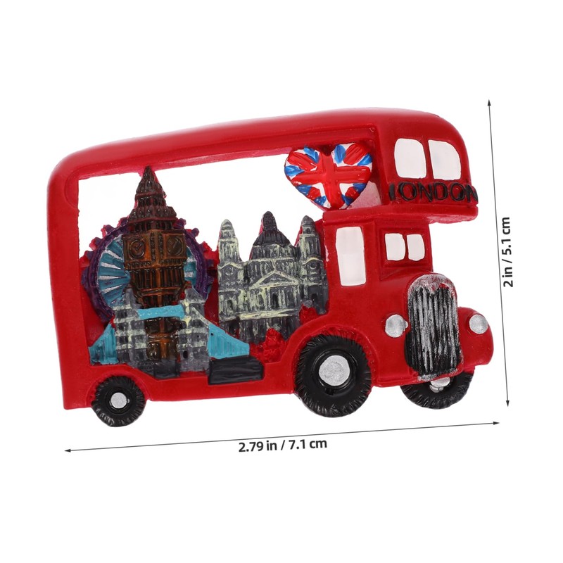 Ciieeo Bus Shaped Fridge Magnet Creative Resin Refrigerator Decor for