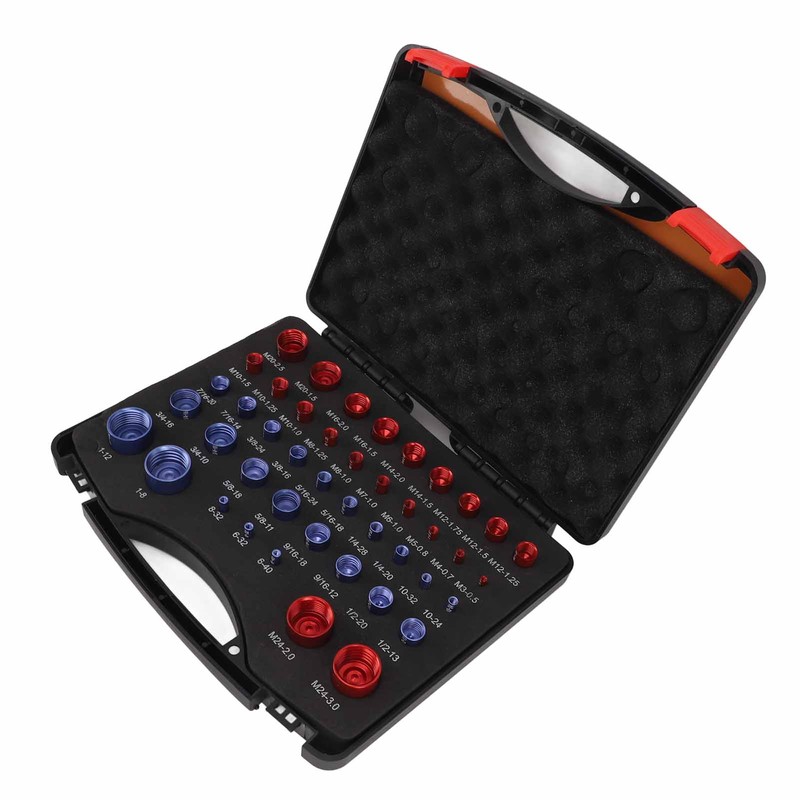 44pcs Nut and Bolt Thread Checker Red Blue Nut and