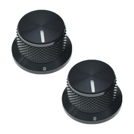 2 Pieces Rotary Potentiometer Knobs, Knurled Knob for Volume Control for Audio, Aluminium Knobs for Electronic Volume Control (Black)