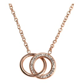 Collar Acero Inoxidable Mujer Zirconia Cúbica Luckyly Color Oro rosa