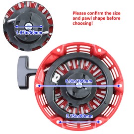 KIKITE 2pcs GX160 Pull Start Assembly 28400-Z4M-306ZB with Curved Steel Rod Pawls Fit for GX120 GX160 GX200 5.5HP 6.5HP Recoil Starter 27400-Z1T-702