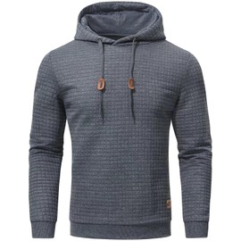 YuKaiChen Mens Hoodies Casual Midweight Long Sleeve Sweatshirt Dark Grey XX-Large